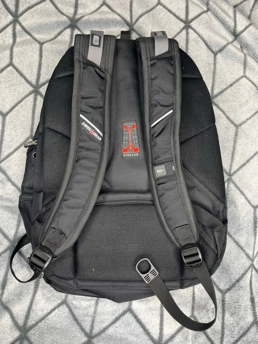SwissGear Black Gray Travel Laptop Backpack Multi Compartment School Work Bag